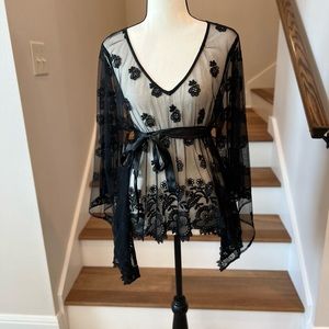 Kate Moss for TOPSHOP BLACK LACE TOP